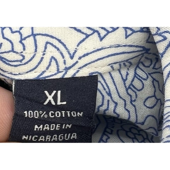 Roundtree & Yorke Mens Paisley Button Up Shirt Size XL Long Sleeve - Picture 4 of 8